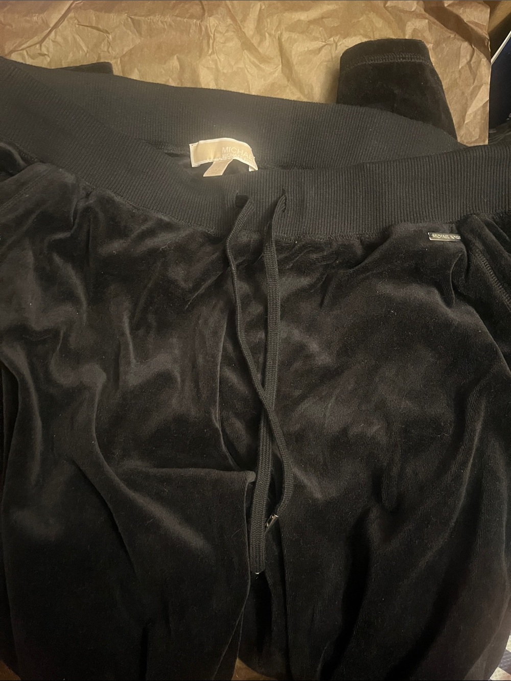 Black Velour women Jogger Pants